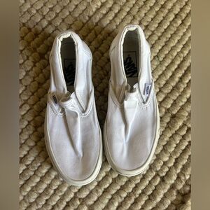 Vans Classic White Canvas Slip-Ons